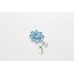 Flower Pendant Sterling Silver 925 Women's Blue Topaz Gem Stone Handmade A872